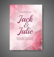 Wedding invitation with abstract watercolor background vector