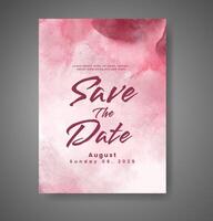 Wedding invitation with abstract watercolor background vector