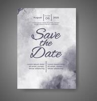 Wedding invitation with abstract watercolor background vector