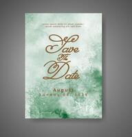 Wedding invitation with abstract watercolor background vector