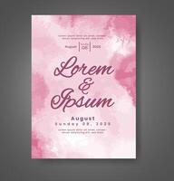 Wedding invitation with abstract watercolor background vector