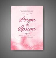 Wedding invitation with abstract watercolor background vector