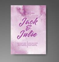 Wedding invitation with abstract watercolor background vector