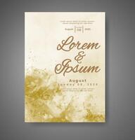 Wedding invitation with abstract watercolor background vector