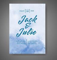 Wedding invitation with abstract watercolor background vector