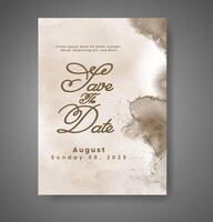 Wedding invitation with abstract watercolor background vector