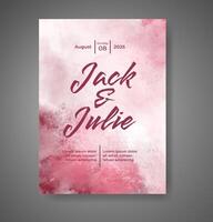 Wedding invitation with abstract watercolor background vector