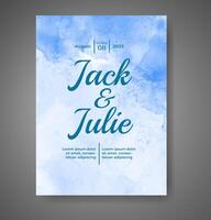 Wedding invitation with abstract watercolor background vector