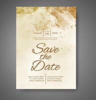 Wedding invitation with abstract watercolor background vector