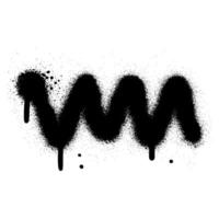 Spray textured graffiti doodle punk shape - ziz zag. Hand drawn abstract scribble and squiggle, creative bold shape vector