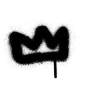 Spray textured graffiti doodle punk shape - crown. Hand drawn abstract scribble and squiggle, creative bold shape vector