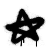 Spray textured graffiti doodle punk shape - star. Hand drawn abstract scribble and squiggle, creative bold shape vector