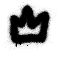 Spray textured graffiti doodle punk shape - crown. Hand drawn abstract scribble and squiggle, creative bold shape vector