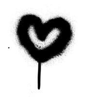 Spray textured graffiti doodle punk shape - heart. Hand drawn abstract scribble and squiggle, creative bold shape vector