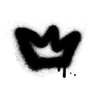 Spray textured graffiti doodle punk shape - crown. Hand drawn abstract scribble and squiggle, creative bold shape vector