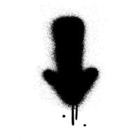 Spray textured graffiti doodle punk shape - arrow. Hand drawn abstract scribble and squiggle, creative bold shape vector