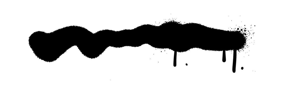 Hand drawn spray-paint graffiti line squiggle. sprayed smear, strikethrough. Doodle style sketchy line. Horizontal wavy strokes
