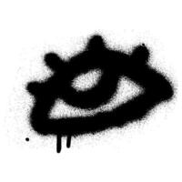 Spray textured graffiti doodle punk shape - eye. Hand drawn abstract scribble and squiggle, creative bold shape vector