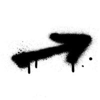 Spray textured graffiti doodle punk shape - arrow. Hand drawn abstract scribble and squiggle, creative bold shape vector