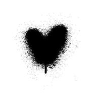 Spray textured graffiti doodle punk shape - heart. Hand drawn abstract scribble and squiggle, creative bold shape vector