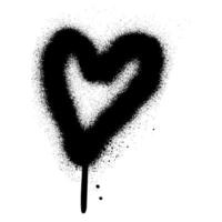 Spray textured graffiti doodle punk shape - heart. Hand drawn abstract scribble and squiggle, creative bold shape vector