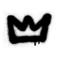 Spray textured graffiti doodle punk shape - crown. Hand drawn abstract scribble and squiggle, creative bold shape vector