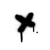 Spray textured graffiti doodle punk shape - cross. Hand drawn abstract scribble and squiggle, creative bold shape vector