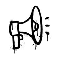 Hand drawn Spray Painted Urban Graffiti Megaphone element. Vintage illustration Sprayed isolated with a white background. vector