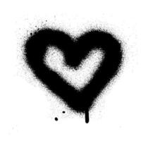 Spray textured graffiti doodle punk shape - heart. Hand drawn abstract scribble and squiggle, creative bold shape vector