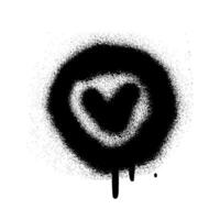 Spray textured graffiti doodle punk shape - check mark in circle. Hand drawn abstract scribble and squiggle, creative bold shape vector