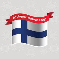 Finland Wavy Flag Independence Day Banner Background vector