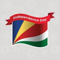 Seychelles Wavy Flag Independence Day Banner Background vector