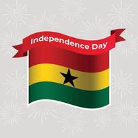 Ghana Wavy Flag Independence Day Banner Background vector