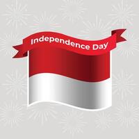 Monaco Wavy Flag Independence Day Banner Background vector