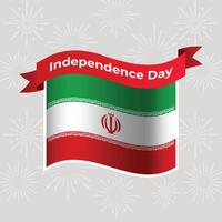 Iran Wavy Flag Independence Day Banner Background vector