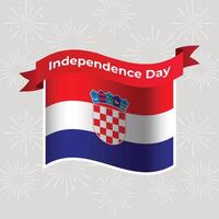 Croatia Wavy Flag Independence Day Banner Background vector