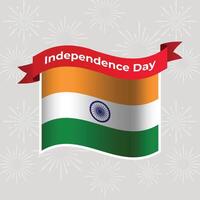 India Wavy Flag Independence Day Banner Background vector