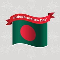 Bangladesh Wavy Flag Independence Day Banner Background vector