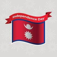 Nepal Wavy Flag Independence Day Banner Background vector