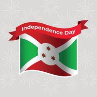 Burundi Wavy Flag Independence Day Banner Background vector