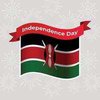 Kenya Wavy Flag Independence Day Banner Background vector