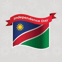 Namibia Wavy Flag Independence Day Banner Background vector