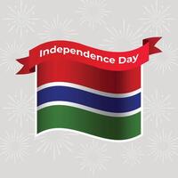 Gambia Wavy Flag Independence Day Banner Background vector