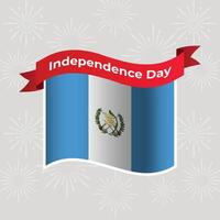 Guatemala Wavy Flag Independence Day Banner Background vector