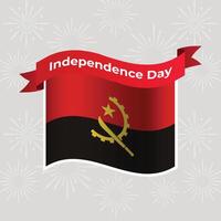 Angola Wavy Flag Independence Day Banner Background vector