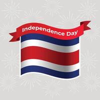 Costa Rica Wavy Flag Independence Day Banner Background vector