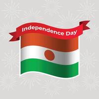 Niger Wavy Flag Independence Day Banner Background vector