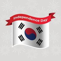 South Korea Wavy Flag Independence Day Banner Background vector