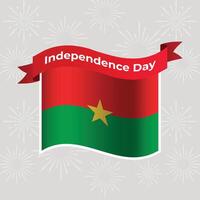 Burkina Faso Wavy Flag Independence Day Banner Background vector