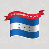Honduras Wavy Flag Independence Day Banner Background vector